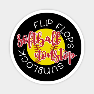 Flip Flops Sunblock Softball Nonstop Magnet